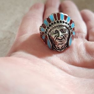 New Stainless Steel Native American Indian ring size 11
